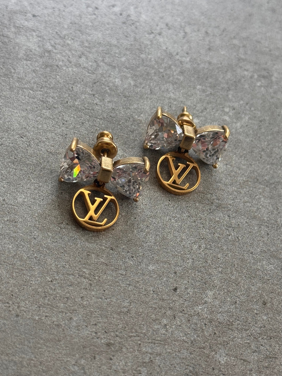 LV Crystal Bow Earrings | reworked