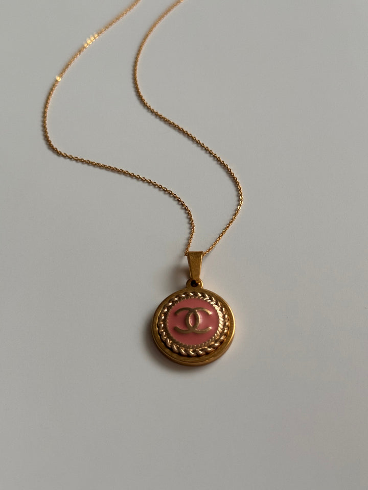 CC Pink Button Necklace | reworked