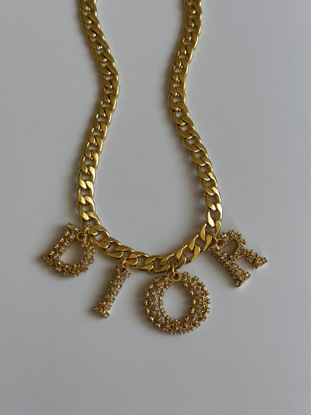 Large Dior Spell Out Necklace | reworked