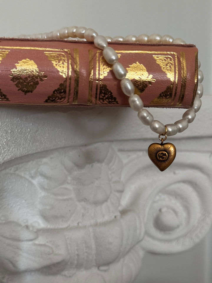 GG Heart Pearl Necklace | reworked