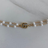 fell in luv | upcycled double pearl GG