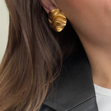 Vintage Gold Textured Clip Ons