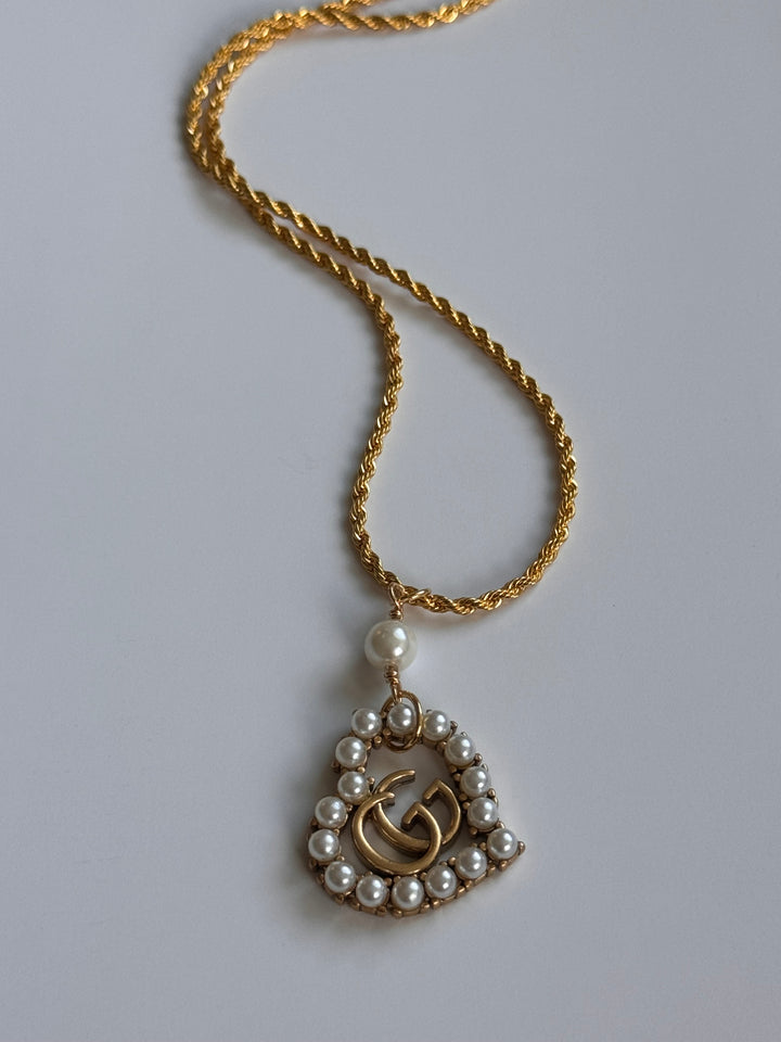 GG Pearl Heart Necklace | reworked
