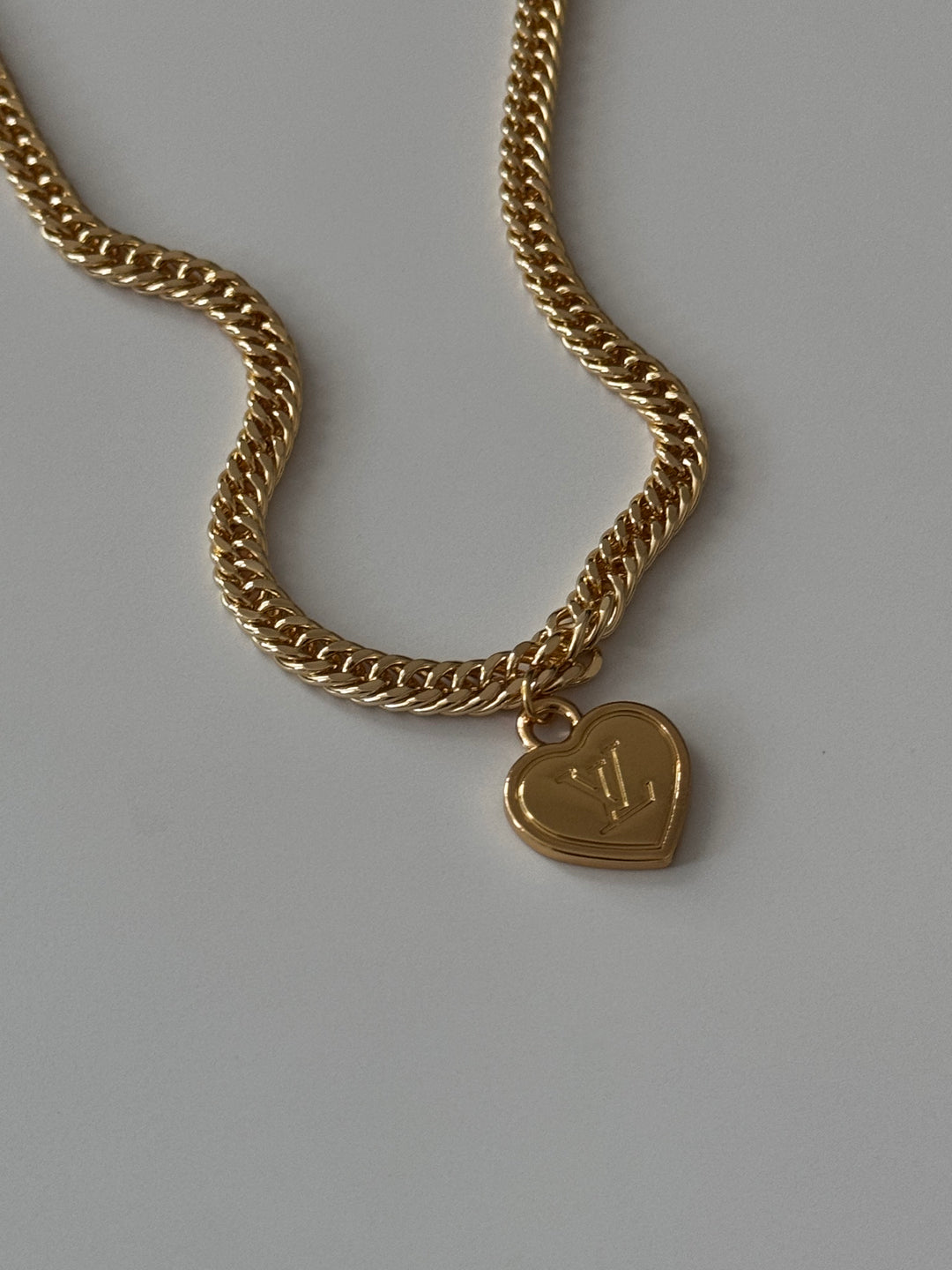 LV Heart Charm Necklace | reworked