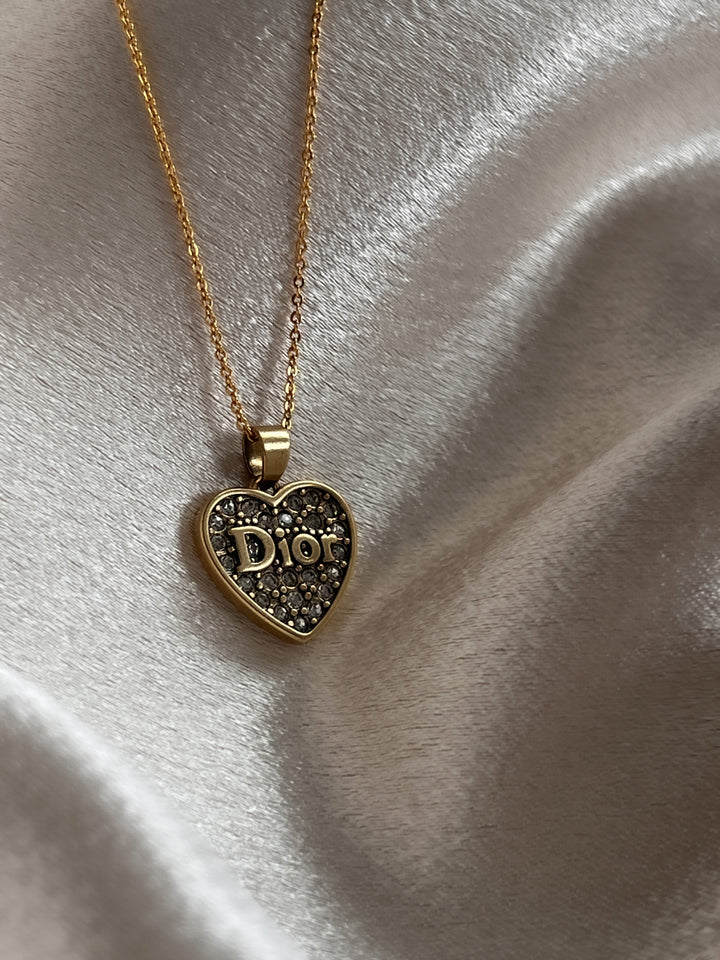 Dainty Dior Heart Necklace | reworked