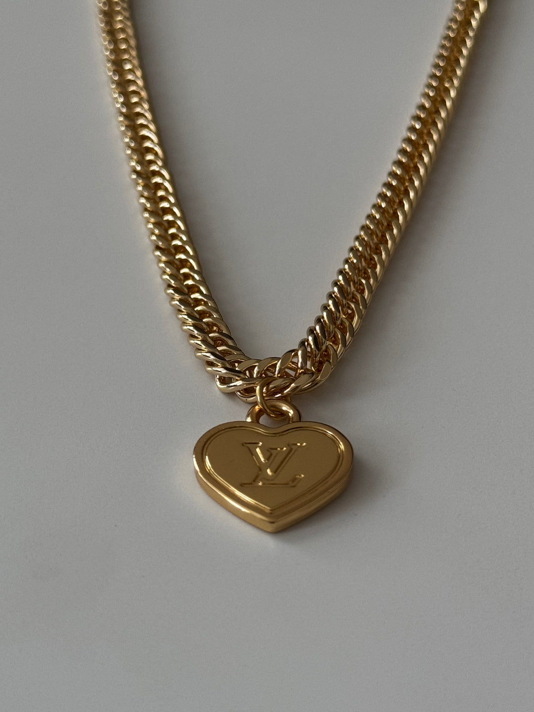 LV Heart Charm Necklace | reworked
