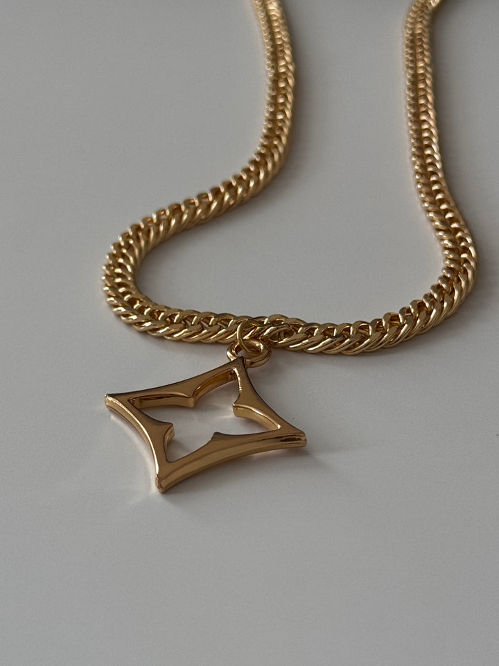 LV Flower Cutout Charm Necklace | reworked
