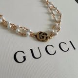 fell in luv | upcycled double pearl GG