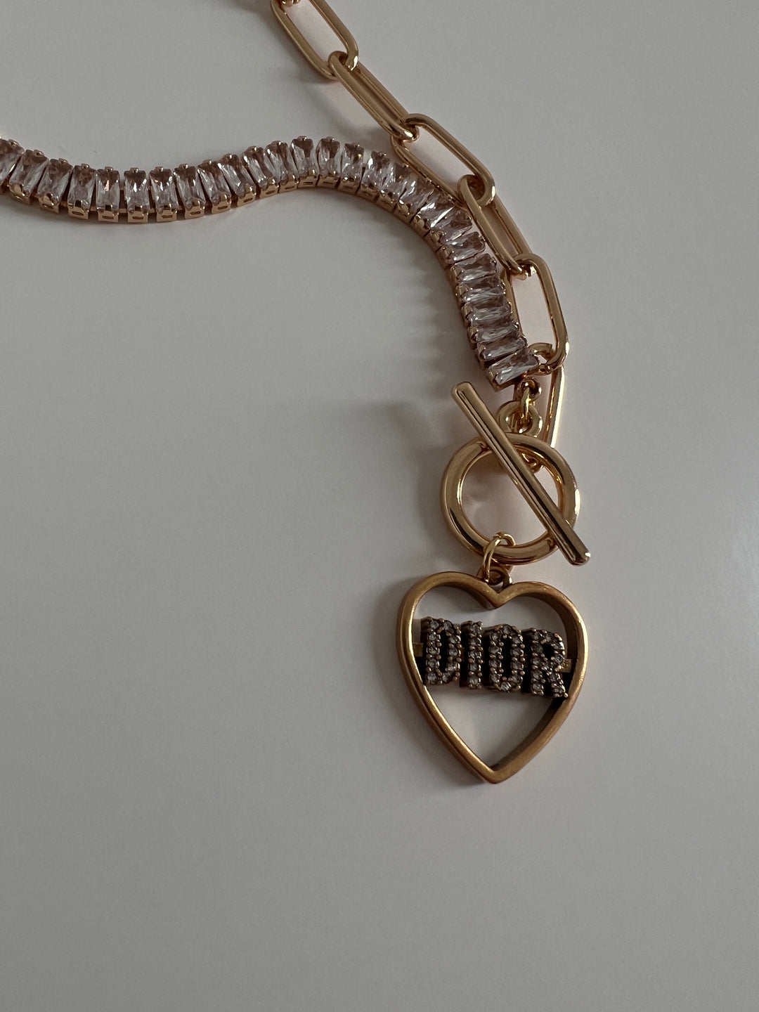 Dior Heart with Crystals Necklace | reworked