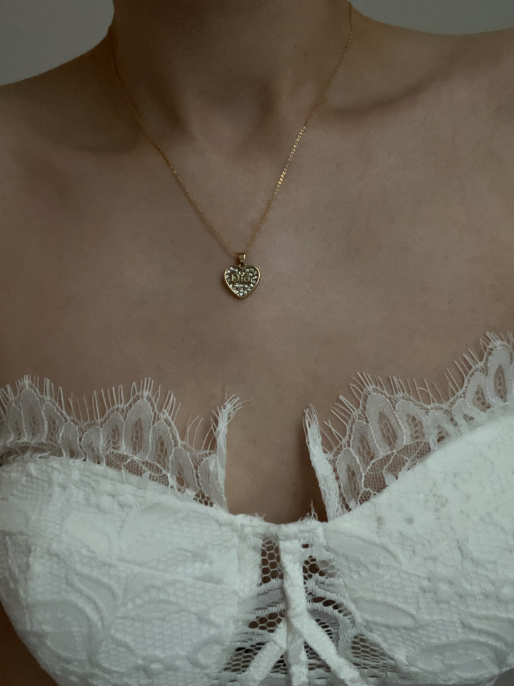 Dainty Dior Heart Necklace | reworked